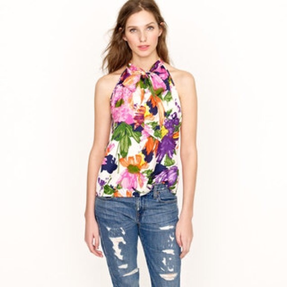 J. Crew Tops - J Crew • Garden Floral Silk Top